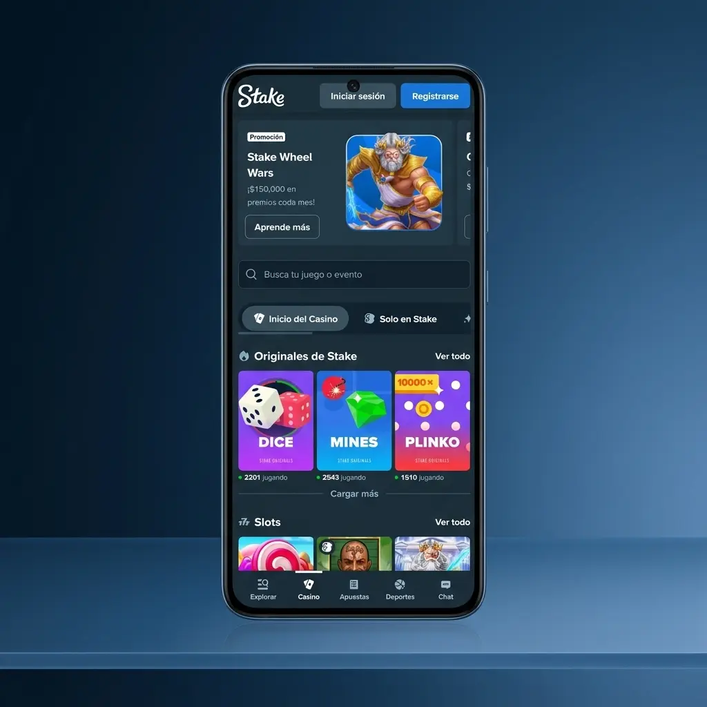 App móvil de Stake.com para jugar tragamonedas en Chile con más de 7.000 slots disponibles