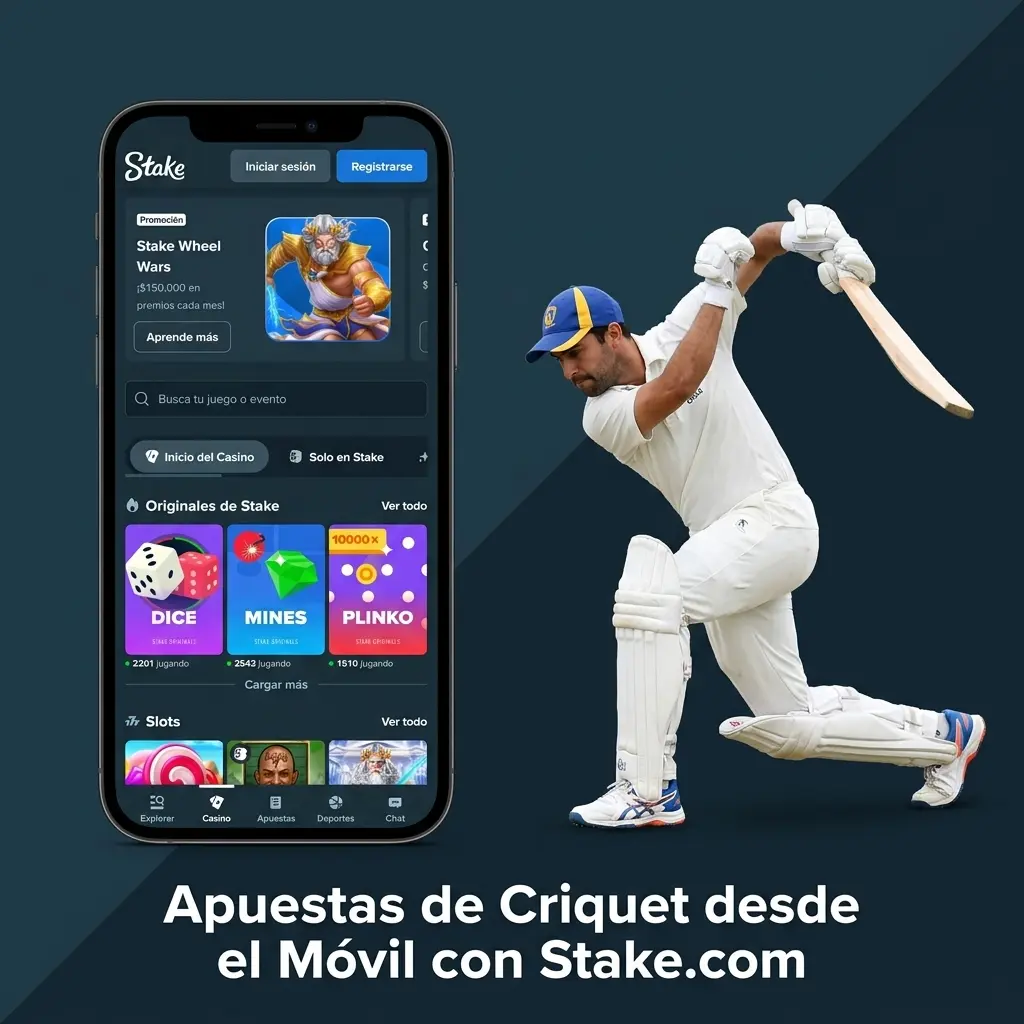 Apuestas de criquet desde el móvil con la PWA de Stake.com en Android e iOS