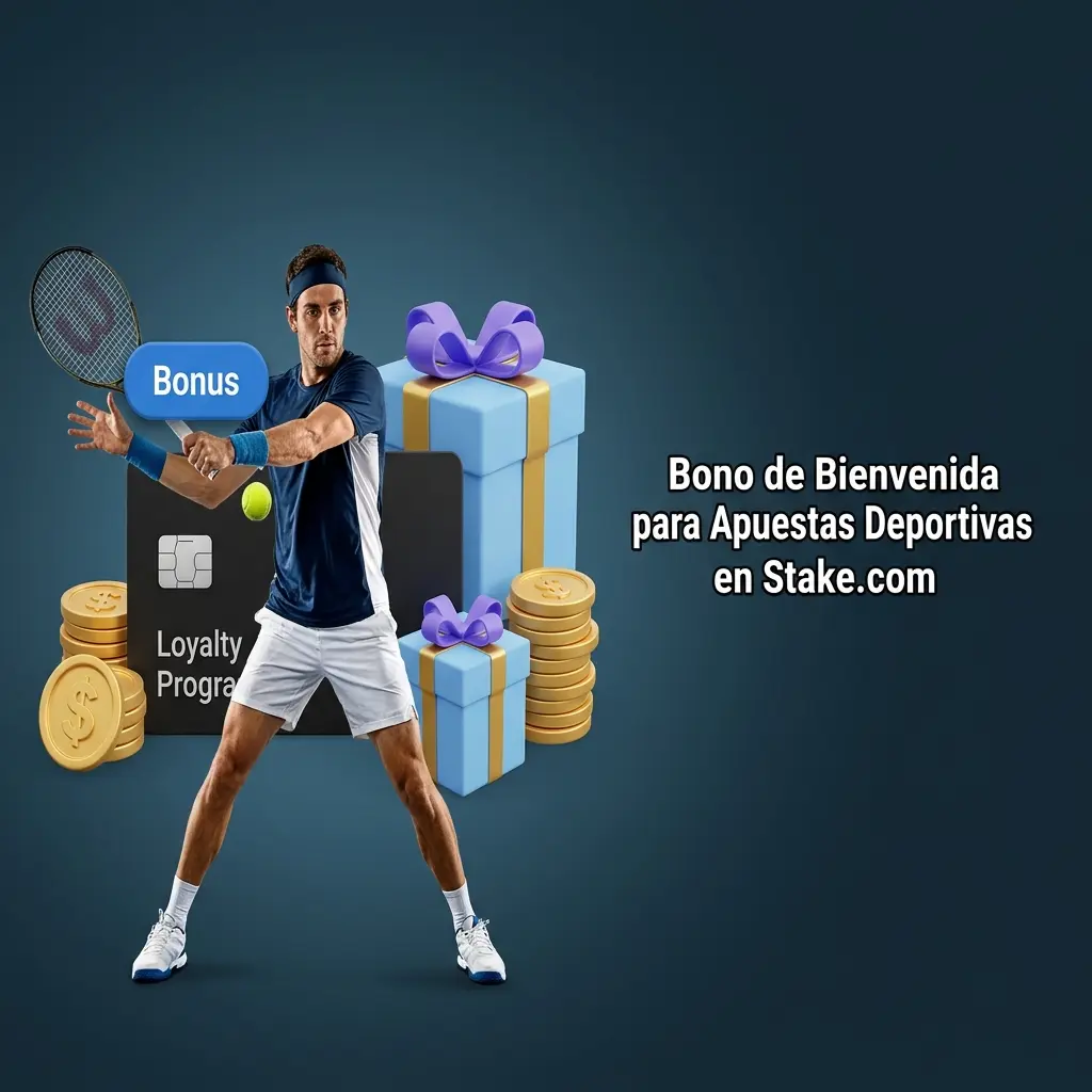 Bono de bienvenida Stake.com para apuestas deportivas y tenis, disponible con primer depósito y verificación de identidad