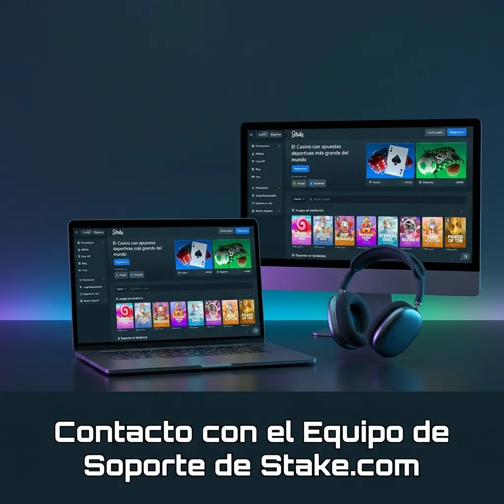 Canales de contacto con el equipo de soporte de Stake.com: chat, correo, centro de ayuda y redes sociales