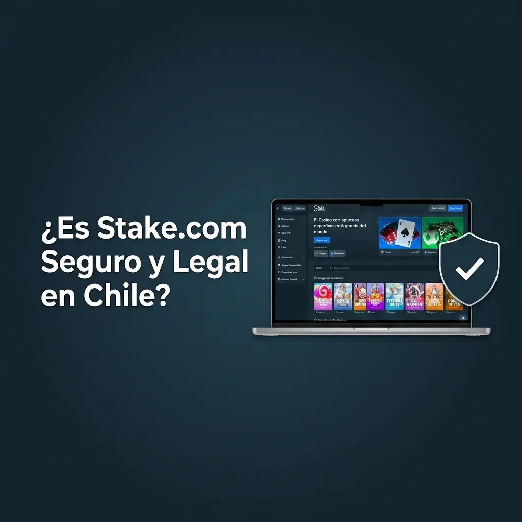 Logo de Stake.com con escudo de seguridad y licencia de Curaçao eGaming, plataforma legal y segura en Chile